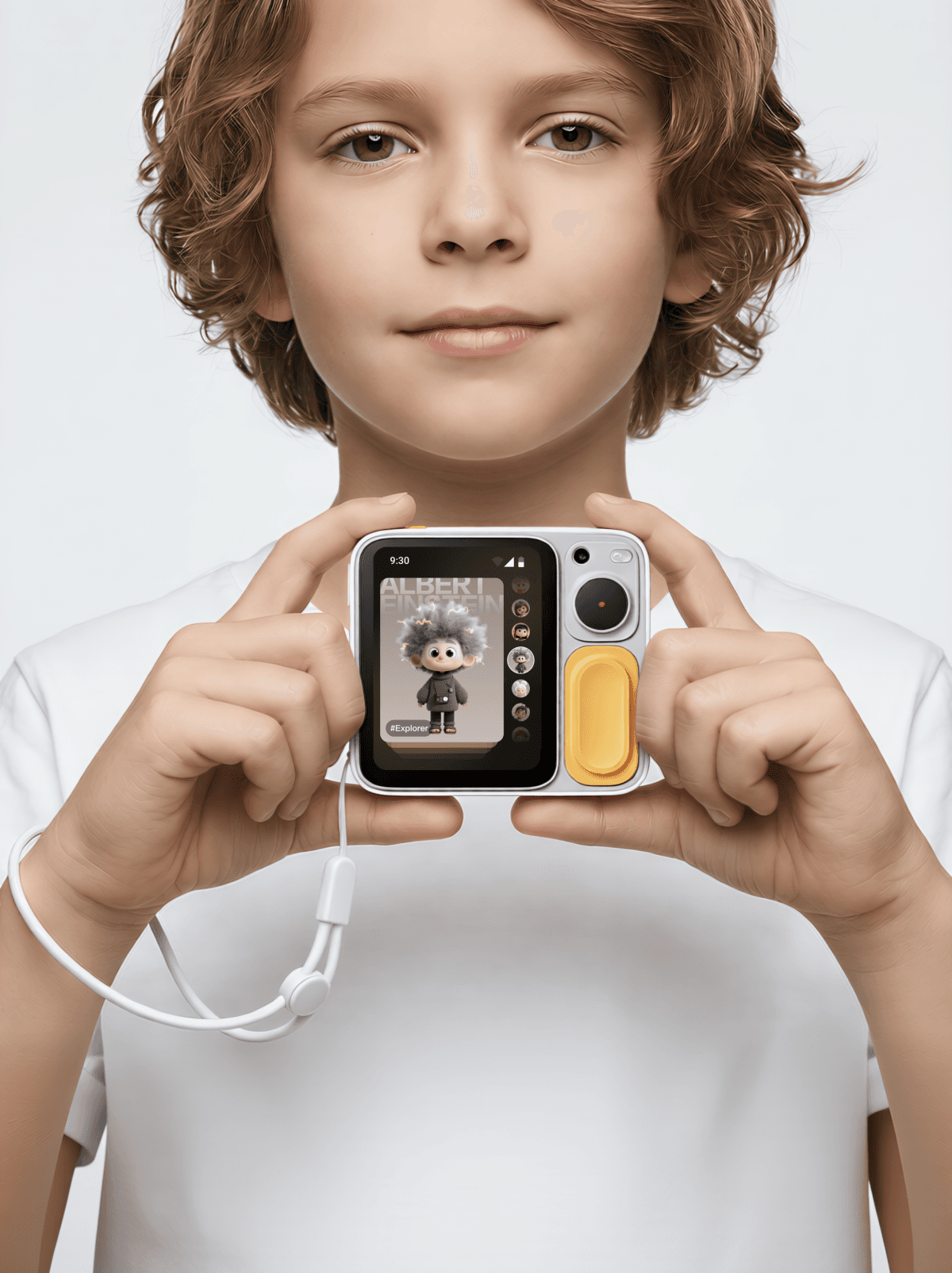 Child holding Luka AI Cube